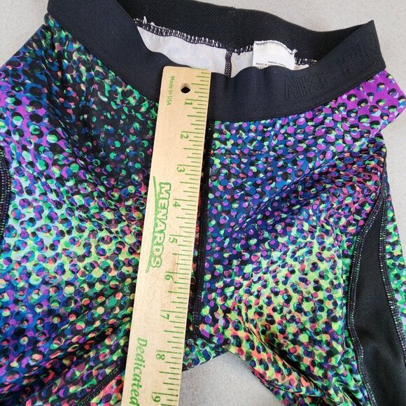 NIKE Pro Hypercool Women's Leggings Black Mesh Cut Out Colorful Neon Leggings XS - Picture 5 of 11